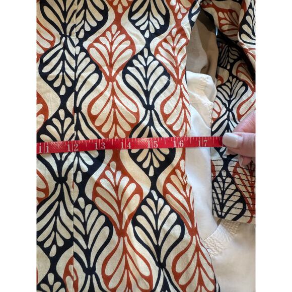 Free People Gia Shift Dress Size Medium Floral Geometric Pattern Lace-Up Fall - Picture 9 of 13